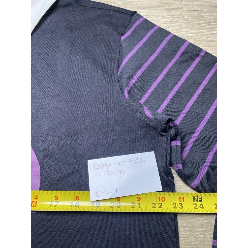 *NWT Men's MEDIUM The North Face Easy Rugby Long Sleeve Polo Black Purple Stripe